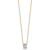 14k 4 carat Certified Lab Grown Diamond VS+ F+ Oval Complete Four Prong 18 inch Pendant Necklace